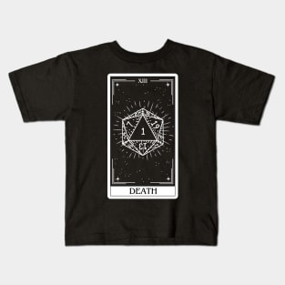 Death Tarot Card D&D Nat 20 Dungeons & Dragons Kids T-Shirt